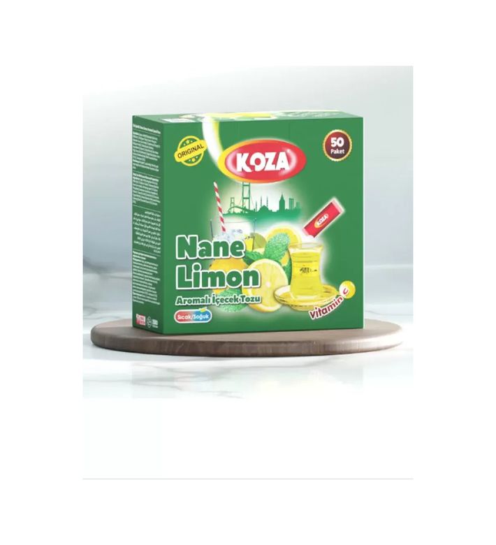 Diğer RT-MDN-NEW06827 Koza Tek İçimlik Nane Limon Aromalı Toz İçecek 50'li Mudanis 1 Kg