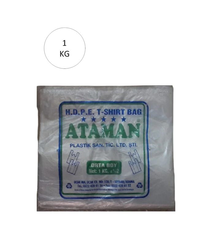 Diğer RT-RYL-HMR10999 Kalın Şeffaf Atlet Poşet Orta Boy 27X47 Cm 1 Kg 1 Paket-Takriben 145 Adet