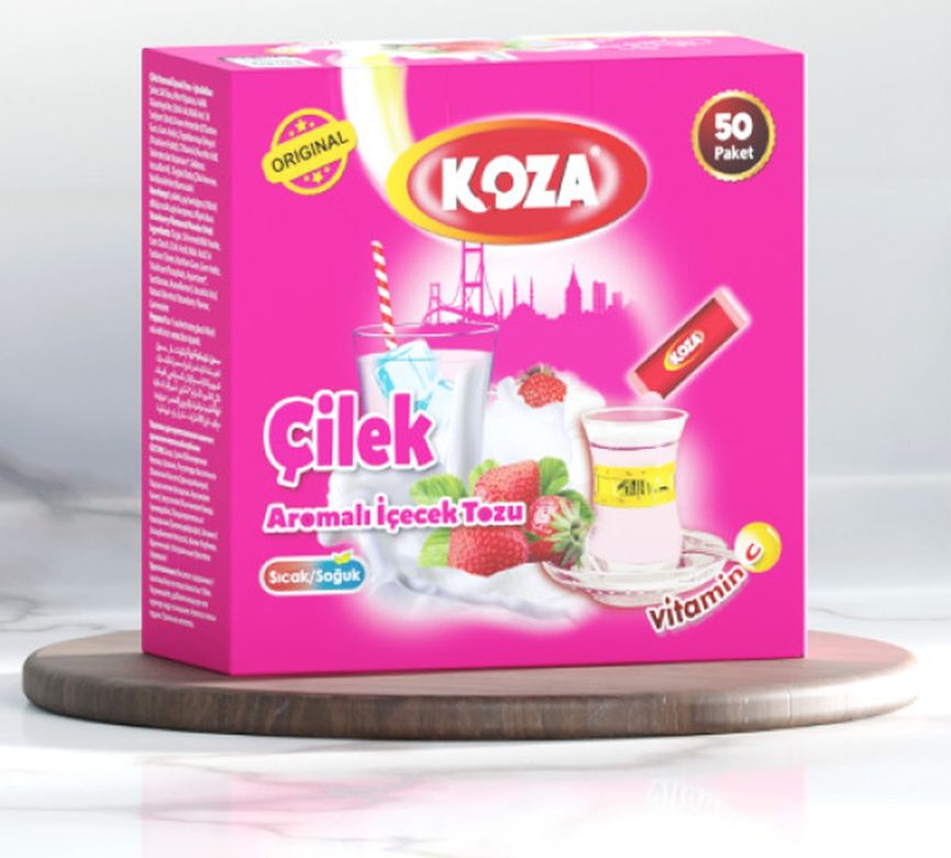 Diğer RT-RYL-HMR14704x Koza Tek İçimlik Çilek Aromalı Toz İçecek 50'li 1 Kg