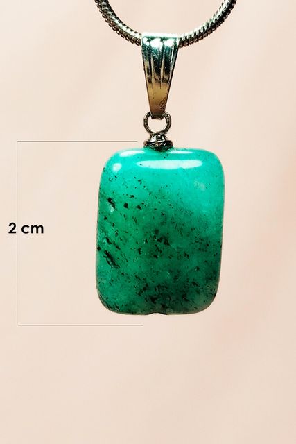 Diğer RT-RYL-HMR16043 Apatit Doğal Taşı Zincirli El Yapımı Kolye Uç: 2 Cm Zincir: 20 Cm Kutulu Altın