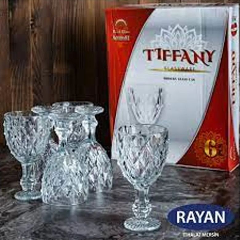 Diğer RT-RYL-NEW29656 Tiffany 6'lı Lüx Ayaklı Bardak Royaleks-82628 Altın - Şeffaf