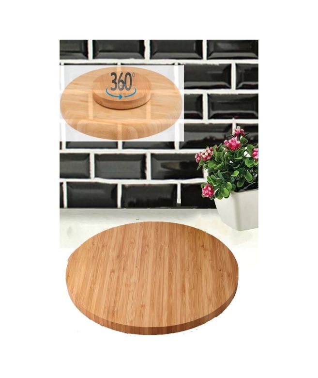 Diğer RT-RYL-NEW31031 Bambu Döner Standlı 35 Cm Lüx Sunum Tabağ Royaleks-Bls3535Dbnr Altın