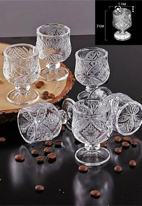 Diğer RT-RYL-NEW32265 Kristal Kahve Yanı Bardağı 6Lı Royaleks-R1720 Altın - Şeffaf