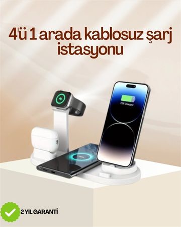 Diğer TRİTHLTUCZZZÇOKLUŞARJSTANDI-BLNCCC 4 Cihazı Aynı Anda Şarj Edebilen Kablosuz Şarj İstasyonu Çok Yönlü Ve Pratik Tasarım