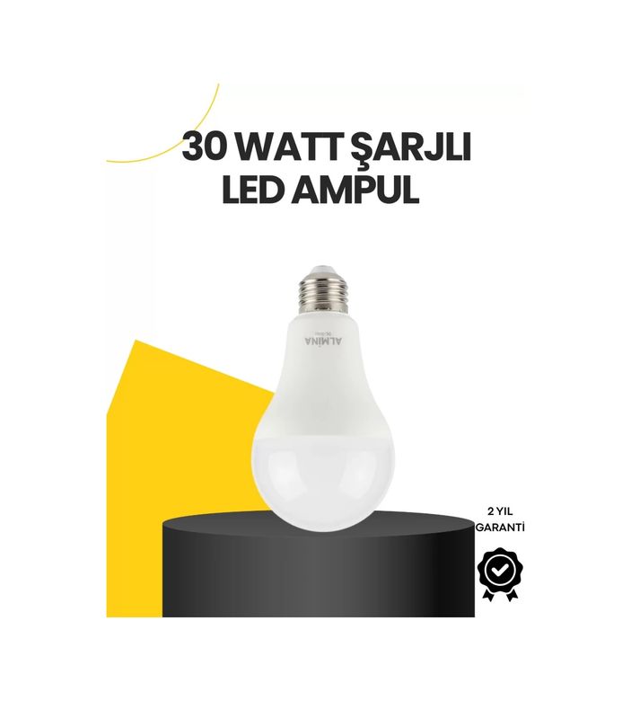 Diğer TRİTHLTUCZZZDL2030ŞARJLILEDAMPUL-3-BLNCCC Yüksek Işık Güçlü Şarjlı Led Ampul E27 30W Enerji Tasarruflu Çok Renkli