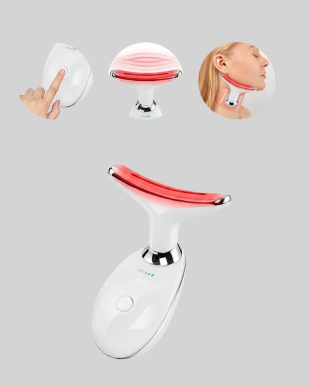 Diğer TRİTHLTUCZZZES1081-3-BLNCCC Usb Şarjlı Led Işık Terapili Yüz Boyun Bakım Cihazı Çok Renkli