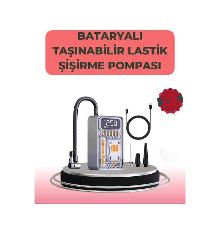 Diğer TRİTHLTUCZZZMC6619ARAÇPOMPASI-4-BLNCCC Çok Fonksiyonlu Araç, Bisiklet, Top Uyumlu Elektrikli Hava Pompası