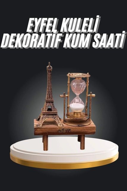 Diğer TRİTHLTUUCZZZZDEKORATİFKUMSAATLİEEYFELKULESİİİİ1-BLNCCC Eyfel Kuleli Kum Saati Dekoratif Hediyelik Eşya Retro Eyfel Kulesi
