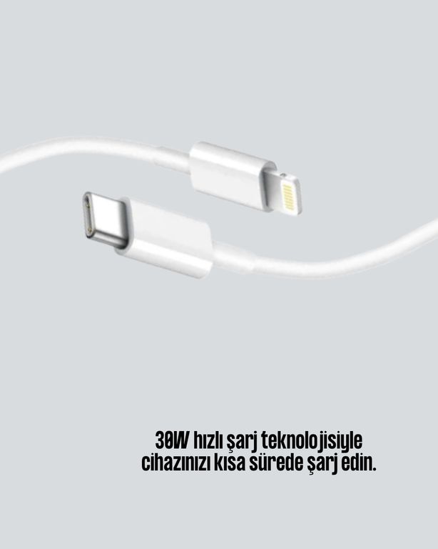 Diğer TRİTHLTXUCZ30WKABLO-BLNCCC 30W Type-C Lightning Hızlı Şarj Kablosu 1.2M İphone Uyumlu