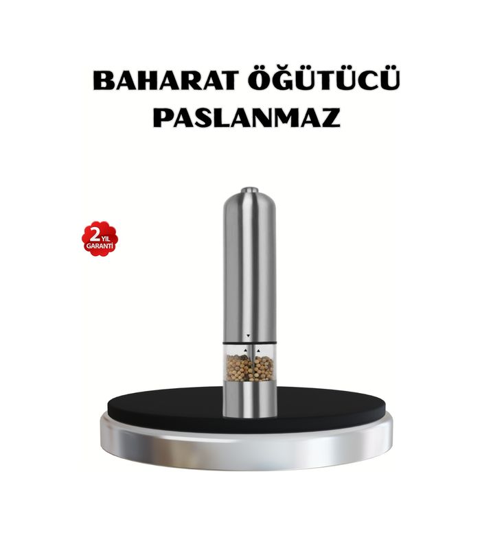 Diğer TRİTHLTXUCZZZBAHARATÖĞÜTÜCÜ-2-BLNCCC Modern Otomatik Baharat Öğütücü Seti Pilli, Paslanmaz Çelik, Led Aydınlatmalı Çok Renkli