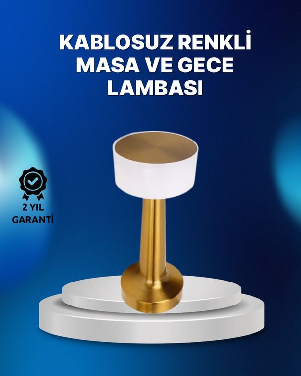Diğer TRİTHLTXUCZZZDEKORATİFMASALAMBASIIIIIII-BLNCCC Kablosuz Dokunmatik Masa Lambası Şık Modern Metal Gövde, Usb Şarjlı Çok Renkli
