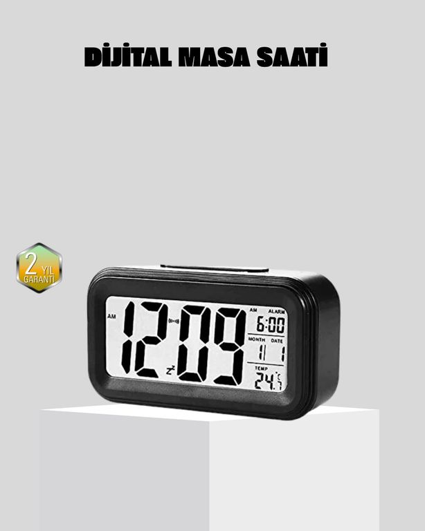 Diğer TRİTHLTXUCZZZDİJİTALMASASAATİİİİİİİ-1-BLNCCC Fotoselli Dijital Masa Saati Aydınlatmalı Alarm Ve Tarih Göstergeli Çok Renkli