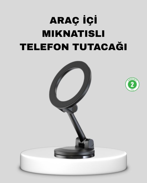 Diğer TRİTHLTXUCZZZTELEFONT-BLNCCC Katlanır Manyetik Araç İçi Telefon Tutucu 360 Dönebilen, Magsafe Uyumlu, Güçlü Mıknatıslı Tasarım