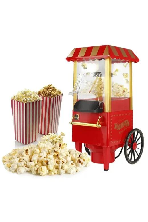 DigiMonster Yağsız Çalışma Teknolojisi | Pg-618 | Mutfak Tipi | Retro Mısır Patlatma Popcorn Makinesi