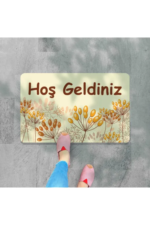 Dijital Baskılı Hoş Geldiniz Yazılır Desenli Dekoratif Dış Kapı Önü Ve Iç Mekan Paspası Yıkanabilir