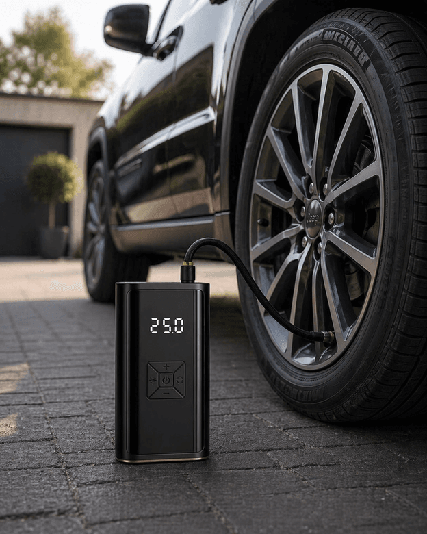 Dijital Lastik Pompası Kablosuz Hava Basma Cihazı Powerbank Destekli