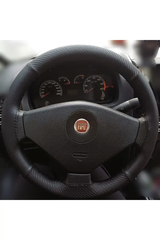 DİKİŞLİ DİREKSİYON KILIFI SİYAH DERİ KARBON DERİ SİYAH DİKİŞLİ FIAT ALBEA İÇİN