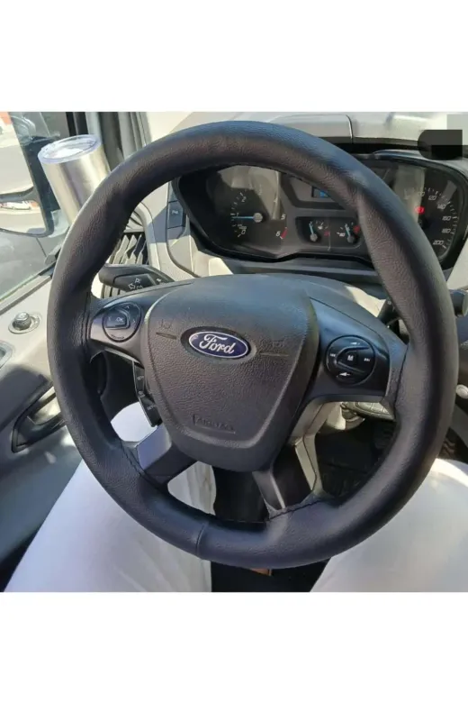 Dikişli Direksiyon Kılıfı Siyah Deri Siyah Dikişli Ford Custom İçin