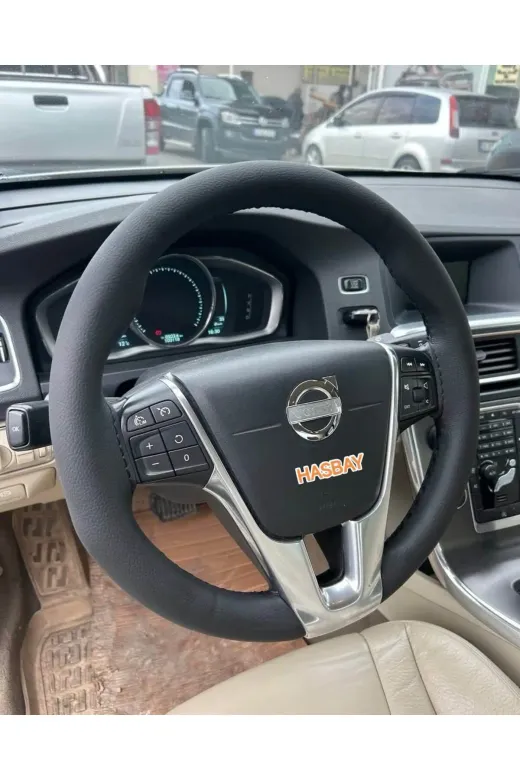 DİKİŞLİ DİREKSİYON KILIFI SİYAH DERİ SİYAH DİKİŞLİ VOLVO BU DİREKSİYONLAR İÇİN