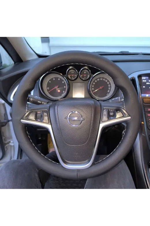 DİKİŞLİ DİREKSİYON KILIFI SİYAH GRİ DİKİŞLİ OPEL ASTRA J İNSİGNİA İÇİN