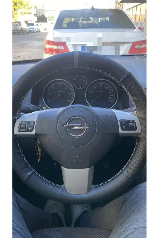Dikişli Direksiyon Kilifi Siyah/Deri Gri Yüzük Gri Dikişli Opel H Kasa İçin Uyumlu