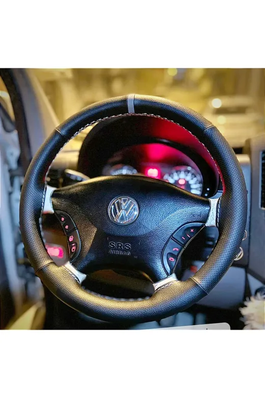 Di?ki?şli? Di?reksi?yon Kilifi Si?yah/noktali Deri? Gri? Yüzük/di?ki?ş Vw Crafter I?çi?n