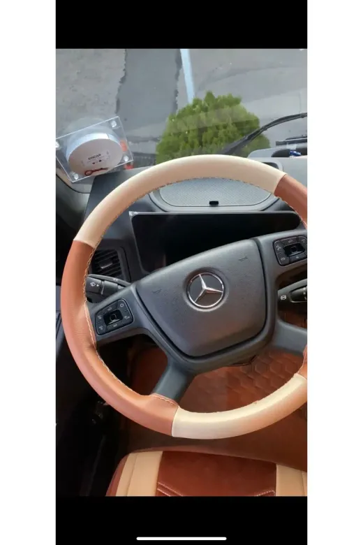 DİKİŞLİ DİREKSİYON KILIFI TABA/BEJ DERİ BEJ DİKİŞLİ MERCEDES TIR KAMYON İÇİN HIZLI KARGO
