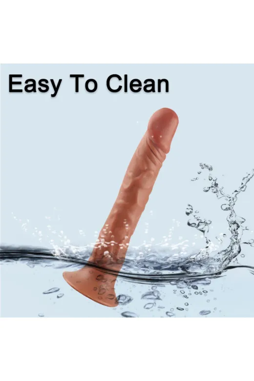 Dildo 21 Cm - Çift Katmanlı Gerçekçi Kayar Deri Ultra Yumuşak Realistik Melez Yapay Penis Vibrator