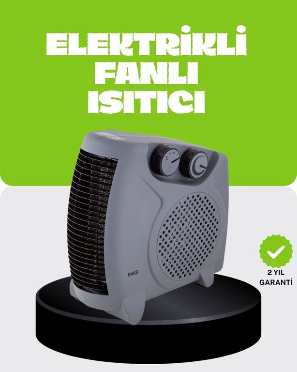 Diyar-ı Fırsat 117302314 Güvenli Elektrikli Fanlı Isıtıcı Termostatlı Hızlı Isıtma