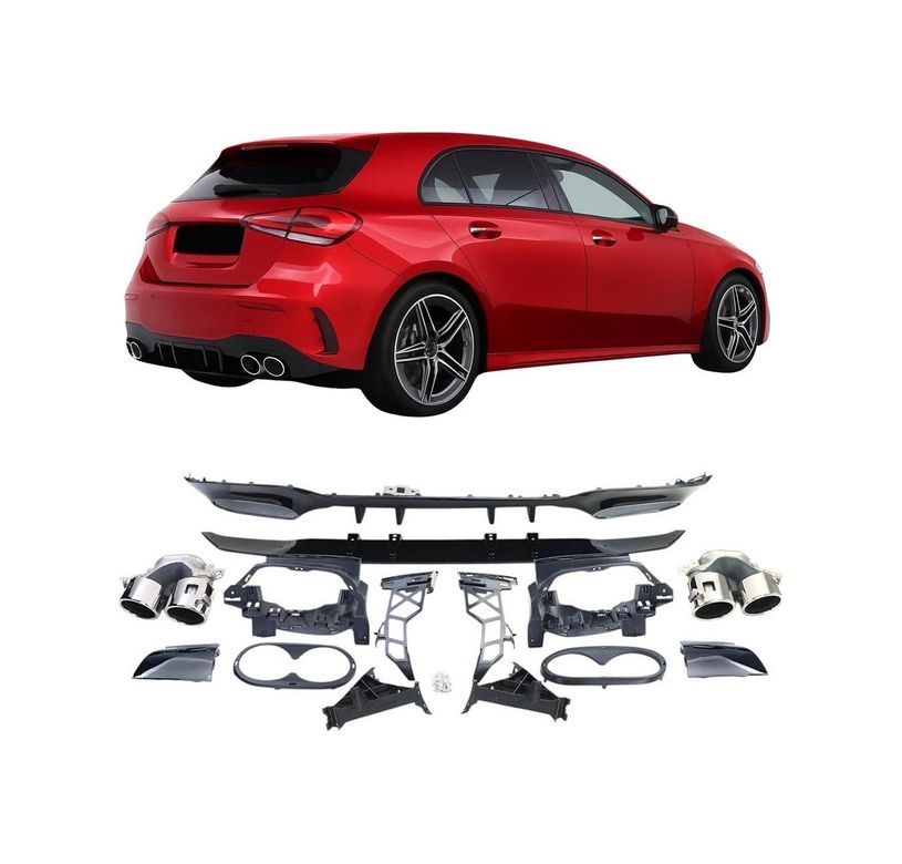 Dmb 122451423 Mercedes A Serisi W177 Hb A35 Amg Arka Difüzör 2019-2023 Arası Uyumlu Çift Çıkış