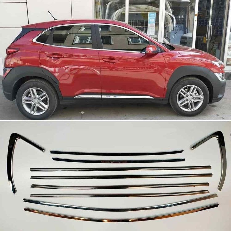 Dmb 51506742 Hyundai Kona Cam Çerçeve Kromu Komple Nikelaj Seti 2018+ Sonrası