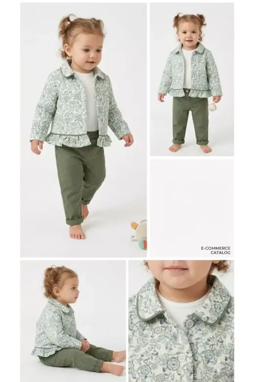 DMR Elegance DMR-BABY-Babyxml-1A2123-DENZCK0048 6-24 Ay Ceketli Keten Pantolonlu 3Lü Bebek Takımı
