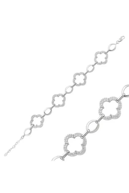 DMR Elegance DMR-GMSH-BRKD-BR0460248 Gümüş Çiçek Bileklik