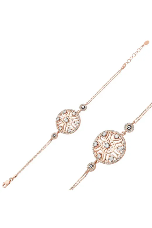 DMR Elegance DMR-GMSH-BRKD-BR0460323 Gümüş Rose Yaşam Çiçeği Bileklik