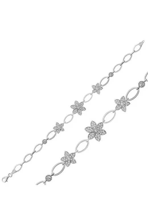 DMR Elegance DMR-GMSH-BRKD-BR0460596 Gümüş Çiçekli Bileklik