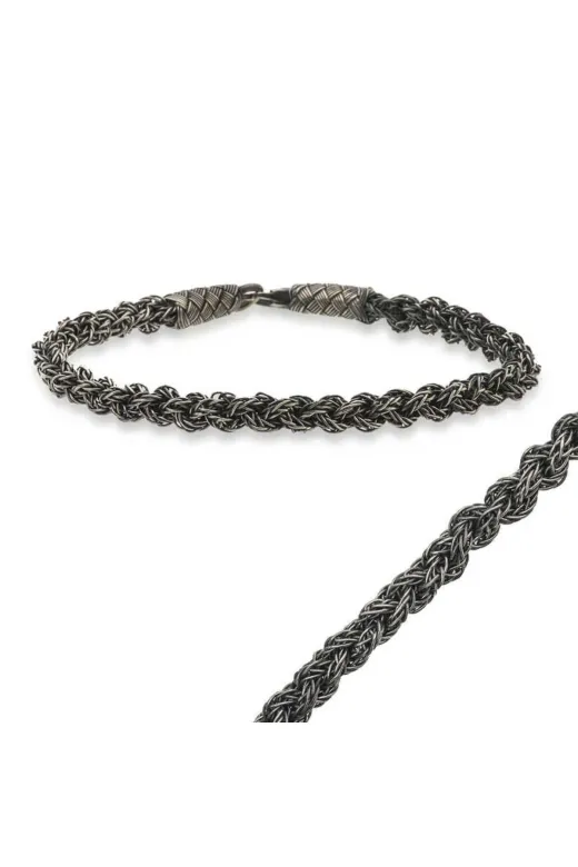 DMR Elegance DMR-GMSH-BRKD-BR0460613 Gümüş Kazaziye Örgü Bileklik