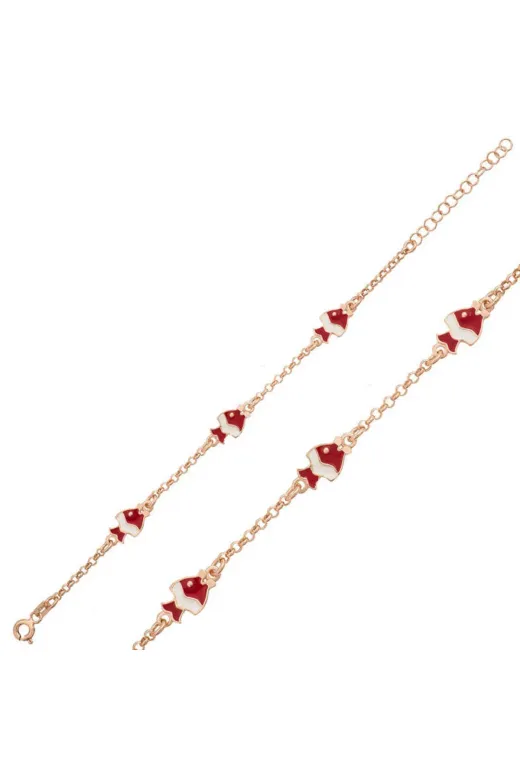 DMR Elegance DMR-GMSH-BRKD-Br0460619 .gümüş Rose Balık Figürlü Çocuk Bilekliği