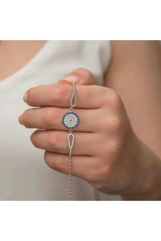 DMR Elegance DMR-GMSH-BRKD-BR0460916 Gümüş Nazar Bileklik