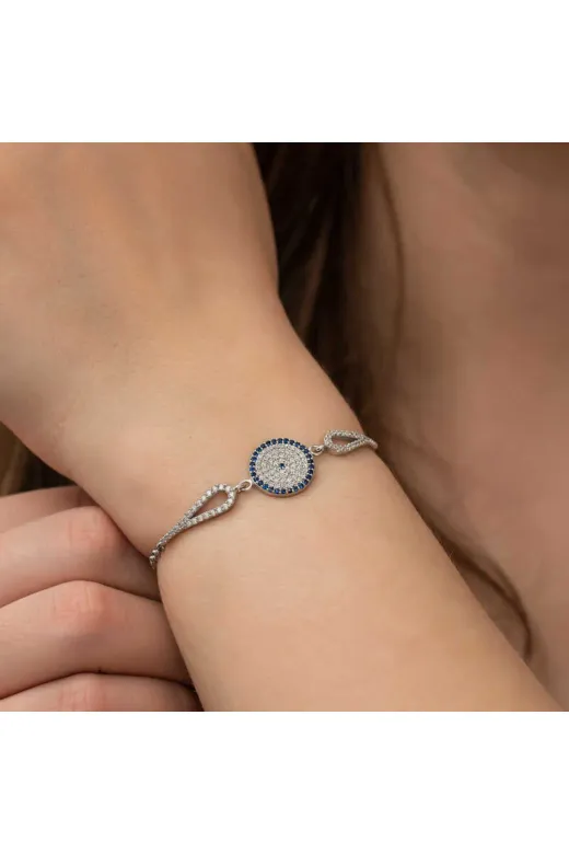 DMR Elegance DMR-GMSH-BRKD-BR0460916 Gümüş Nazar Bileklik