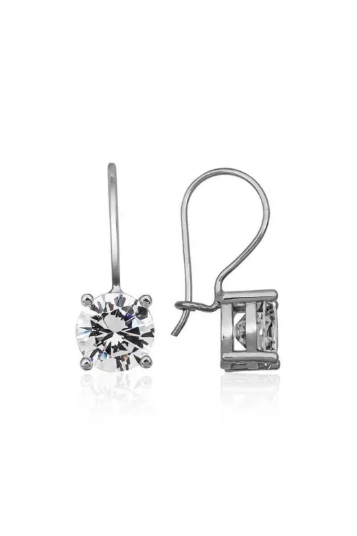 DMR Elegance DMR-GMSH-BRKD-EA11002104 Gümüş Sallantılı Tek Taş Küpe