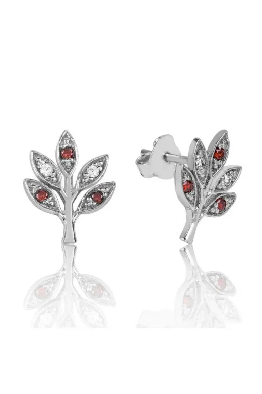 DMR Elegance DMR-GMSH-BRKD-EA1160104 Gümüş Sevgi Dalı Çivili Küpe