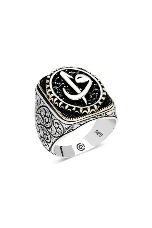 DMR Elegance DMR-GMSH-BRKD-MR11002868 Gümüş Elif Vav Oval Erkek Yüzük