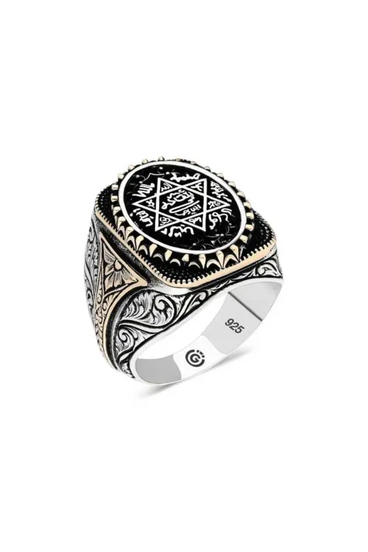DMR Elegance DMR-GMSH-BRKD-MR11002960 Gümüş Süleyman Mührü Oval Erkek Yüzük