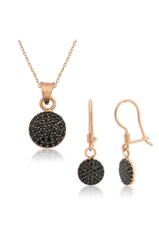 DMR Elegance DMR-GMSH-BRKD-ST1160154 Gümüş Siyah Yuvarlak Set