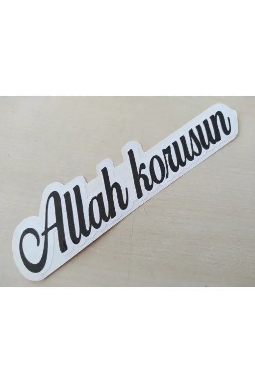 DNZSM DNZ-011287 Allah Korusun Sticker 13,5X3Cm Siyah (2 Adet Fiyati) Allah Korusun Yazisi, Etiketi, Çikartmasi