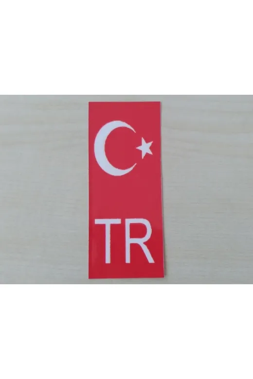 DNZSM DNZ-011296 Tr Plaka Sticker 10,5X4,5Cm (2 Adet) Kirmizi Ay Yildiz Tr Sticker, Etiketi, Çikartmasi, Plaka Armasi