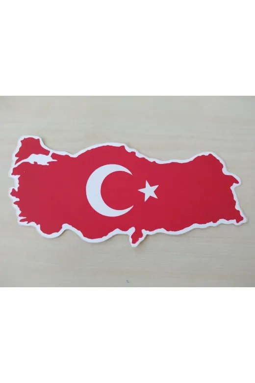 DNZSM DNZ-011315 Türkiye Haritasi Sticker 20X8,5Cm Türk Bayraği Sticker - Ayyildiz Çikartmasi, Ay Yildiz Etiketi