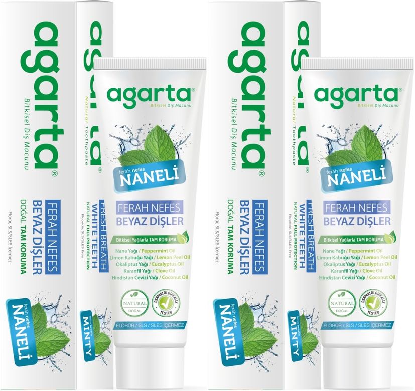 Doğal Diş Macunu 100ML Naneli (2 Li Set)