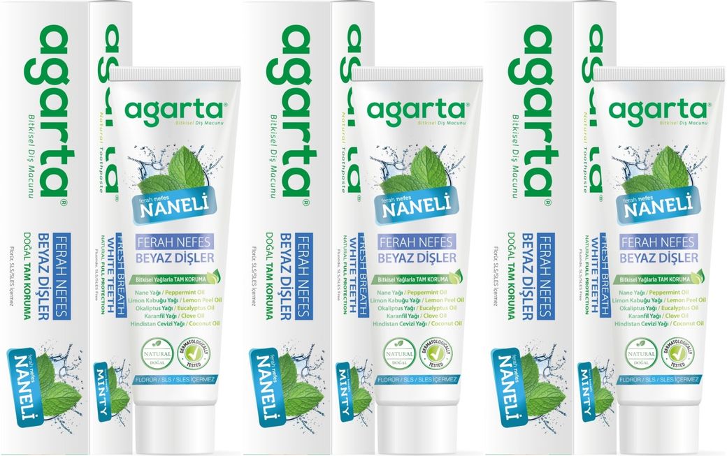 Doğal Diş Macunu 100ML Naneli (3 Lü Set)