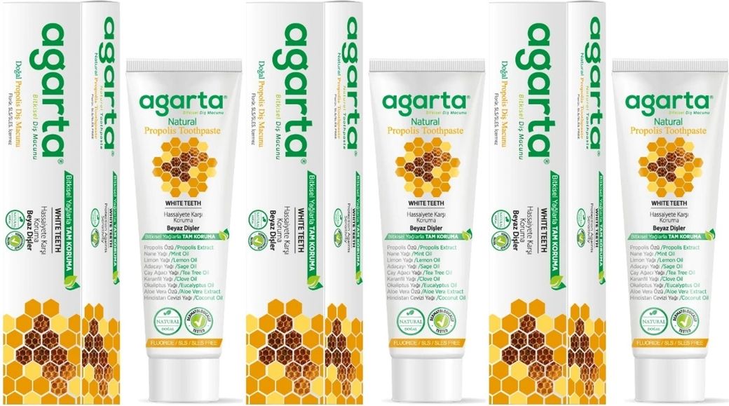 Doğal Diş Macunu 100ML Propolisli (3 Lü Set)